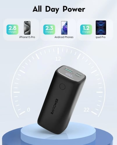 = بطارية راف باور بسعة 14000 ملي امبير بقوة 30 واط...