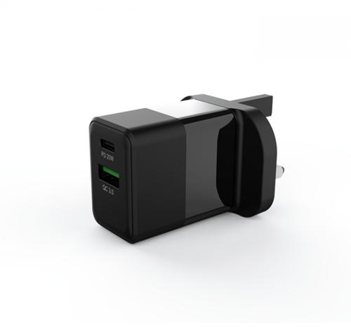 = شاحن جداري ليفوري 20 واط منفذ PD و USB - أسود