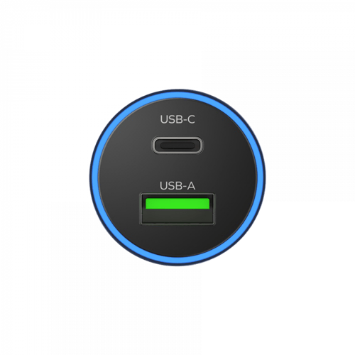 شاحن سيارة موماكس بمنفذين منفذ USB ومنفذ USB-C بقو...