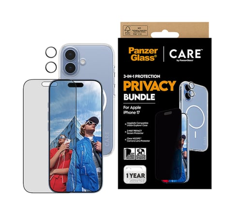 بكج حماية بانزر جلاس CARE يدعم MagSafe ايفون 17 -...
