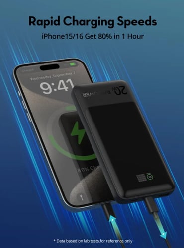 = بطارية راف باور بقوة 20 واط بسعة 10000 ملي امبير...