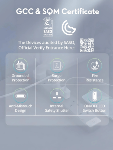 = توصيلة راف باور 6 منافذ بقوة 3150 واط - رمادي