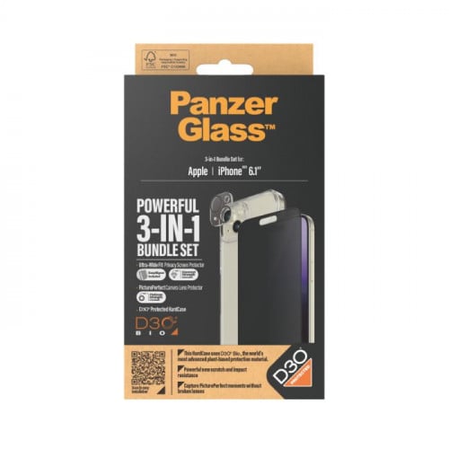 = بكج حماية بانزر جلاس شاشة وكفر ايفون 15 مع مادة...