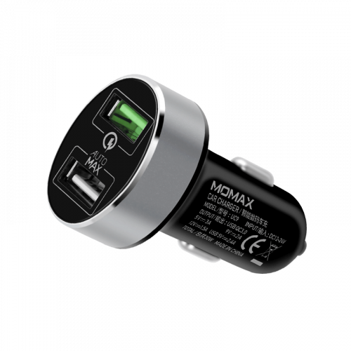 شاحن سيارة موماكس بمنفذين USB يدعم الشحن السريع 30...