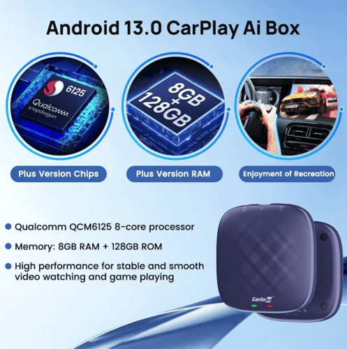 كارلينكيت مشغل Carplay لاسلكي نظام اندرويد 13 بسعة...