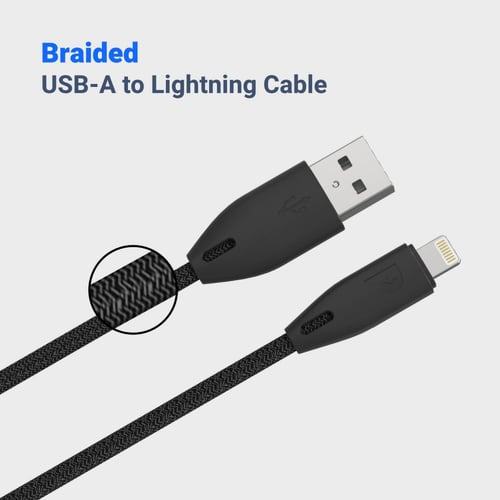 / كيبل باورولوجي مضفر من USB-A إلى Lightning بطول...