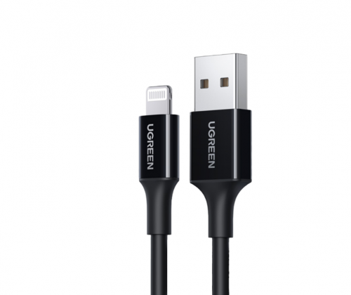 / سلك شاحن يوجرين USB إلى آيفون بطول 1 م - أسود