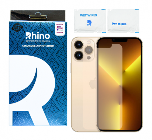 -- شاشة حماية راينو آيفون 13 برو ماكس - شفاف