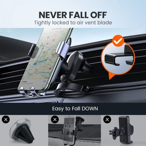 = حامل جوال يوجرين على فتحة مكيف السيارة - أسود