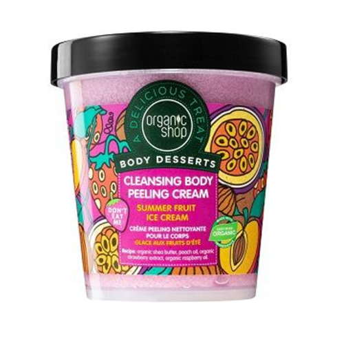 كريم منظف لتقشير الجسم بالايس كريم والفواكة الصيفي...