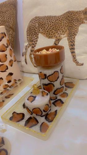 طقم صينية بخور مبخرة وعلية بخور ستايل النمر التايق...