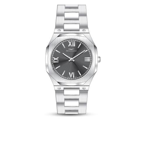 ساعة رجالية ماربلينو استانلس اطار دائري اسود