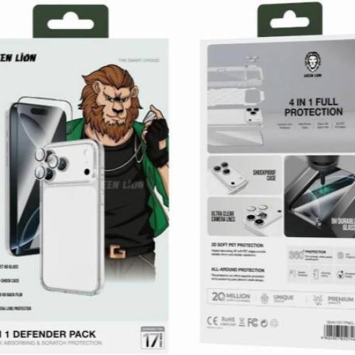 بكج حماية 4 في 1 من جرين ليون ايفون 17 بروماكس