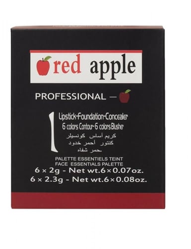 مجموعة الوجه الأساسي مكون من 12 لون من رد ابل