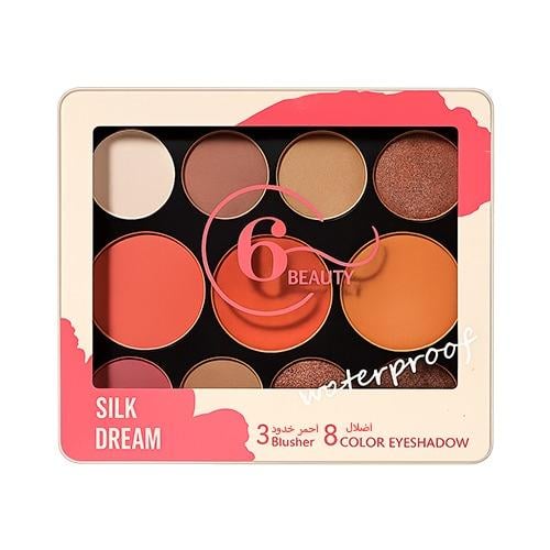 باليت مكياج ظلال+احمر خدود سيلك دريم من 6 بيوتي