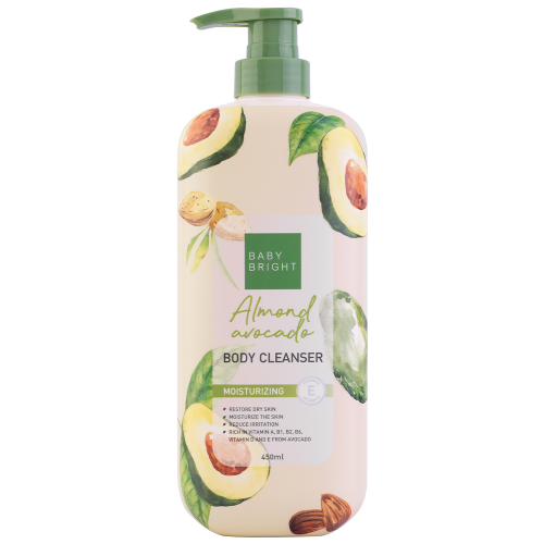 غسول الجسم باللوز والأفوكادو من بيبي برايت -450مل
