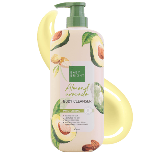 غسول الجسم باللوز والأفوكادو من بيبي برايت -450مل