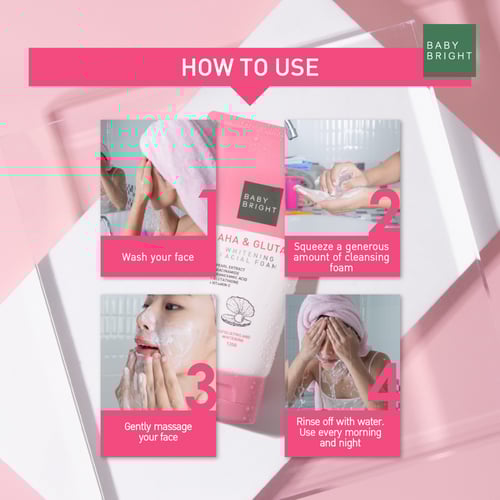 رغوة تبييض وجه من بيبي برايت برائحة حمض اللاكتيك و...