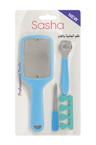 طقم العناية بالقدم 4 في 1 من ساشا – ألوان متعددة ا...