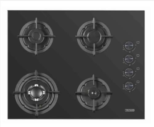 سطح بلت ان غاز كومتيل 4 عيون 65 سم اسود زجاجي - C6...