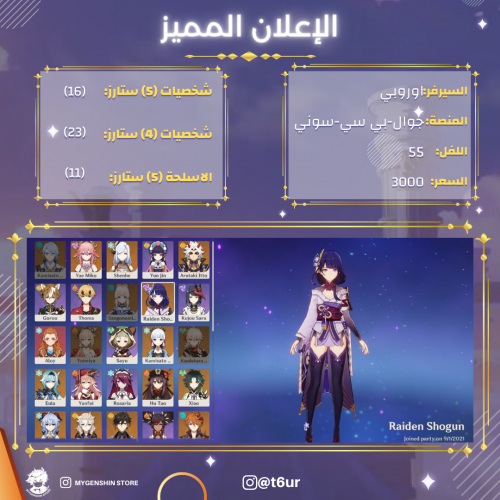 (t6ur) حساب سيرفر اوروبا لفل 55 يحتوي(16 شخصيه)
