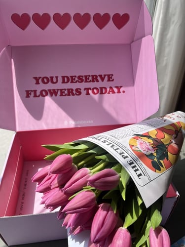 Pink tulip box