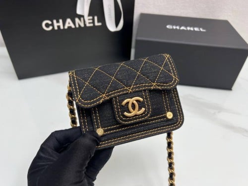Denim small Wallet Logo Cases