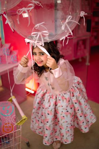 فستان انيق بطباعة ورود