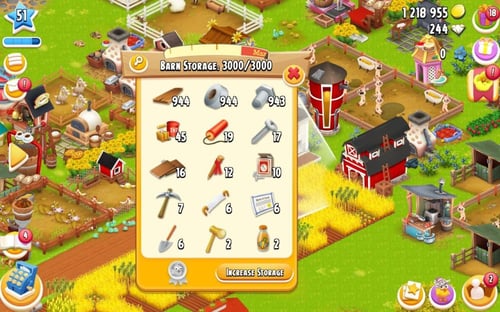 مزرعة ادوات حظيرة مستوى 50 حظيرتها (3000) هاي داي