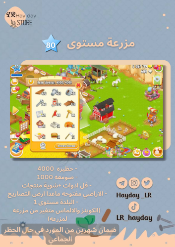 مزرعة منتجات مستوى 80 حظيرة (4000) هاي داي
