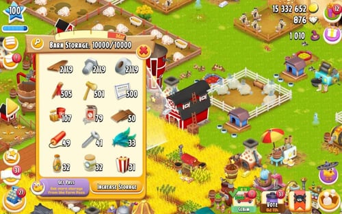 مزرعه مستوى 100 حظيرة (10000) صومعه (3000) هاي داي