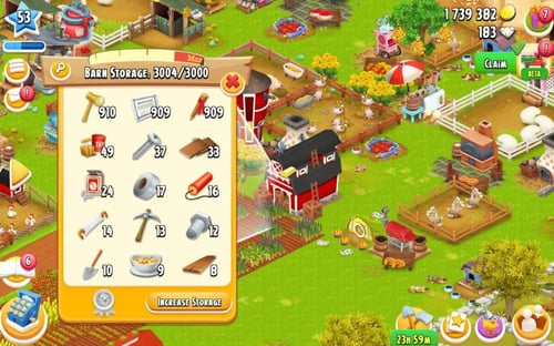 مزرعة ادوات ارض مستوى 50 حظيرتها (3000) هاي داي