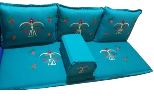 طقم جلسة تطريز قطري تيفاني ازرق