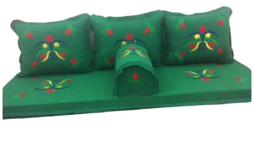 طقم جلسة تطريز قطري اخضر سعودي