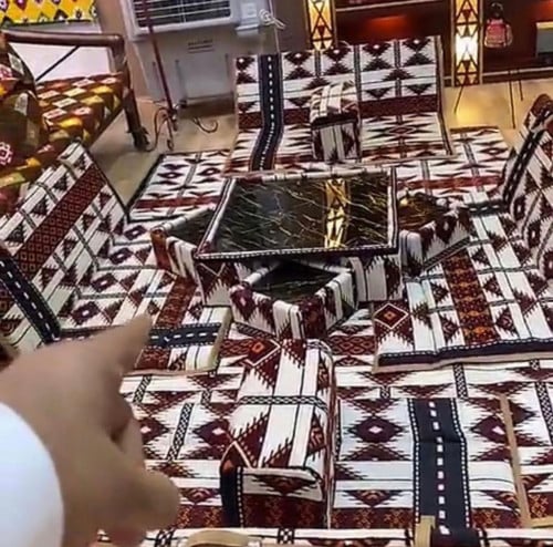 طقم جلسة بر وبحر ابيض يكفي 8 أشخاص+طقم طاولة