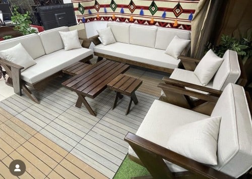 طقم جلسة خشب7 اشخاص(ضرب)