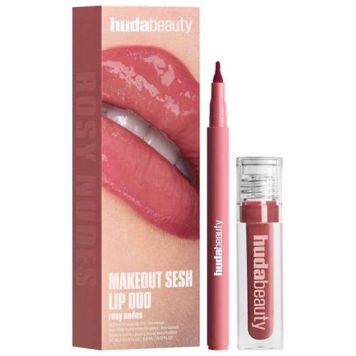 HUDA BEAUTY Make Out Sesh Lip Stain and Lip Gloss...
