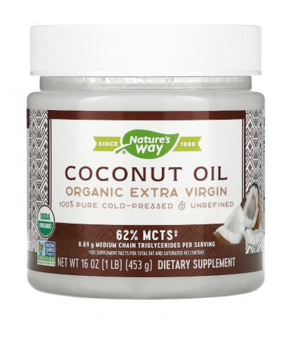 زيت جوز الهند العضوي، البكر الممتاز (453 جم)