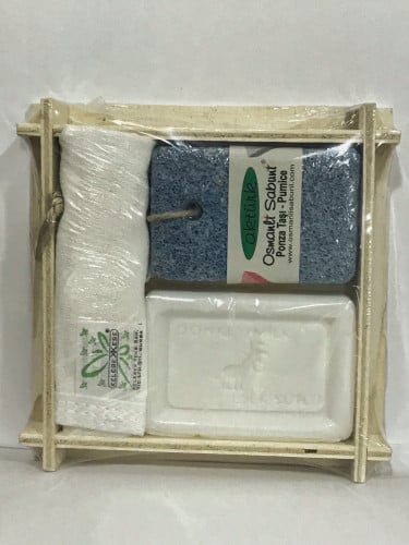 صابون حليب أنثى الحمار مع ليفة ومنشفة