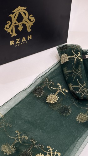 طرحه يوم التأسيس شيفون اخضر