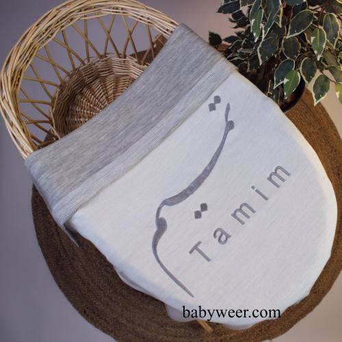 بطانية مواليد بوجهين بكتابة الاسم