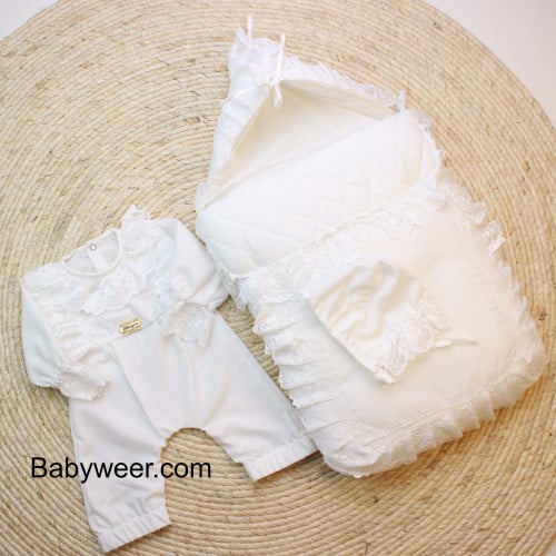 طقم بناتي للمواليد إستقبال 3 قطع