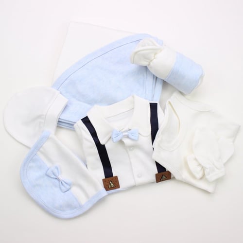 طقم ملابس مواليد 7 قطع ولادي أنيق ورسمي