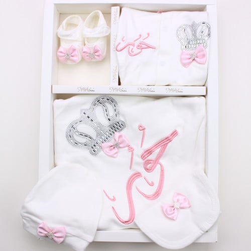 طقم بناتي لحديثي الولادة 5قطع