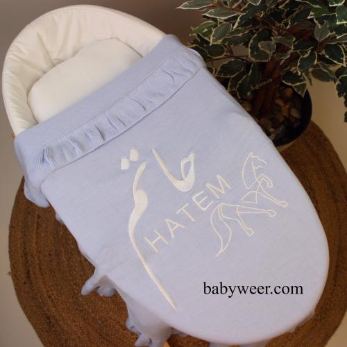 بطانية مواليد بكشكشة من الاطراف بالاسم