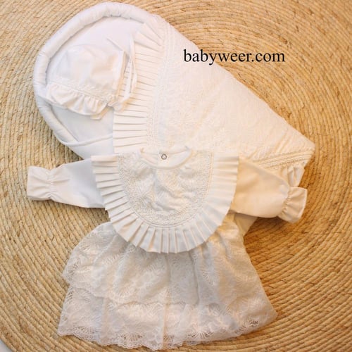 طقم فستان 3 قطع للمواليد جميل وأنيق