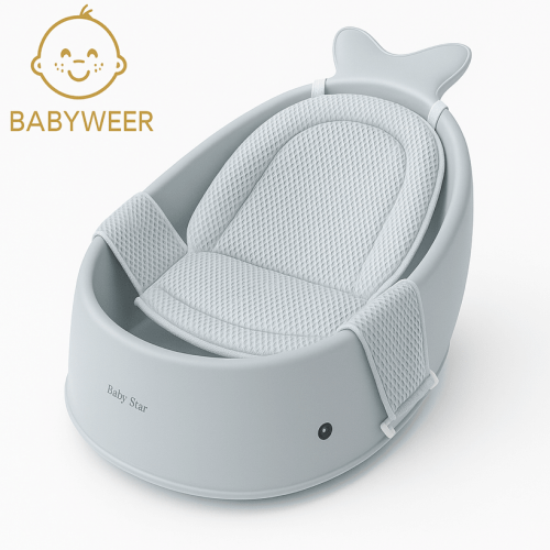 بانيو استحمام للأطفال بشكل الحوت مع شبكة مريحة