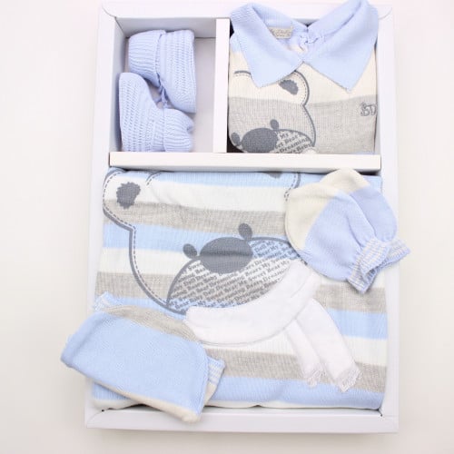 طقم مواليد 5 قطع شتوي