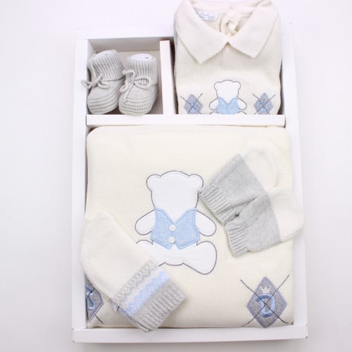 طقم مواليد 5 قطع شتوي