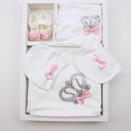 طقم بناتي لحديثي الولادة 5قطع